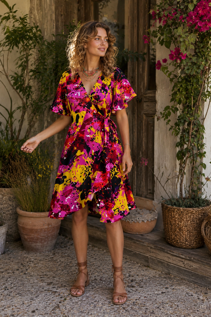 Vestido corto envolvente Pader