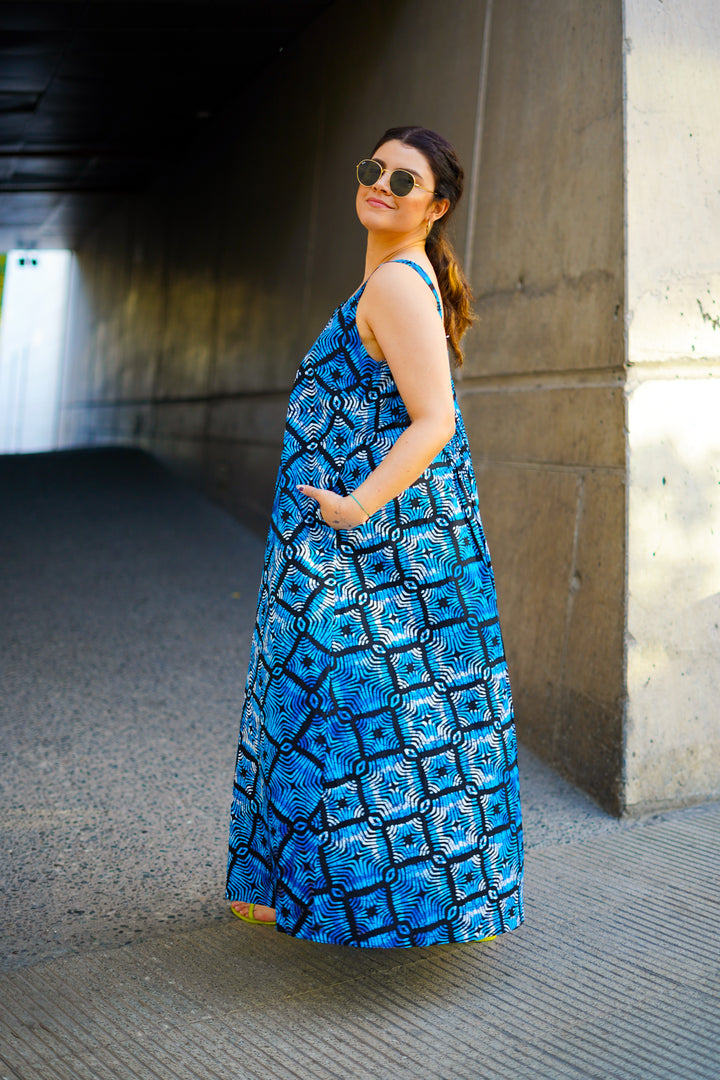 Vestido largo tiritas Bugiri