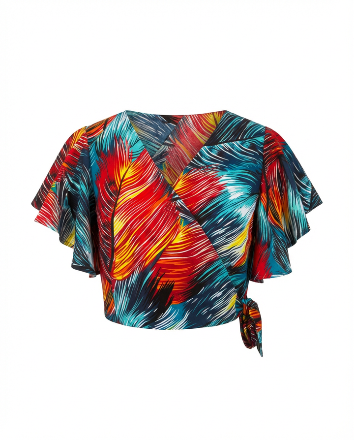 Blusa envolvente Moroto - Manga vuelos