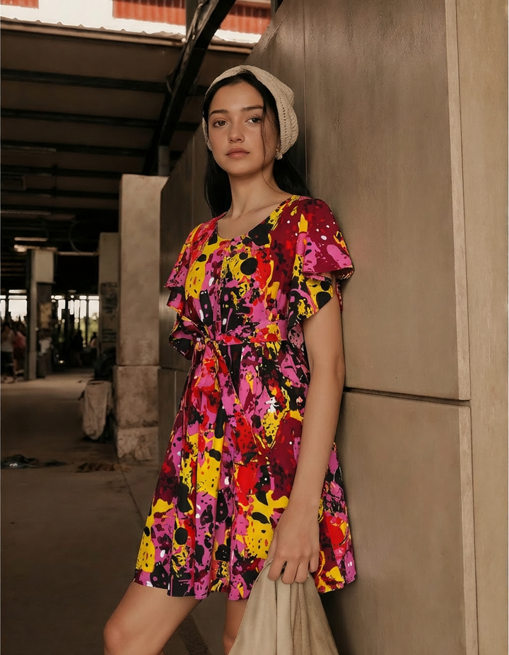 Vestido corto envolvente Pader