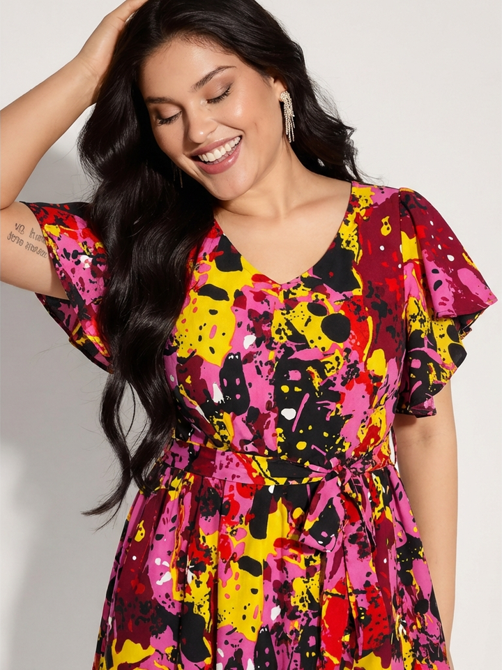 Vestido corto envolvente Pader