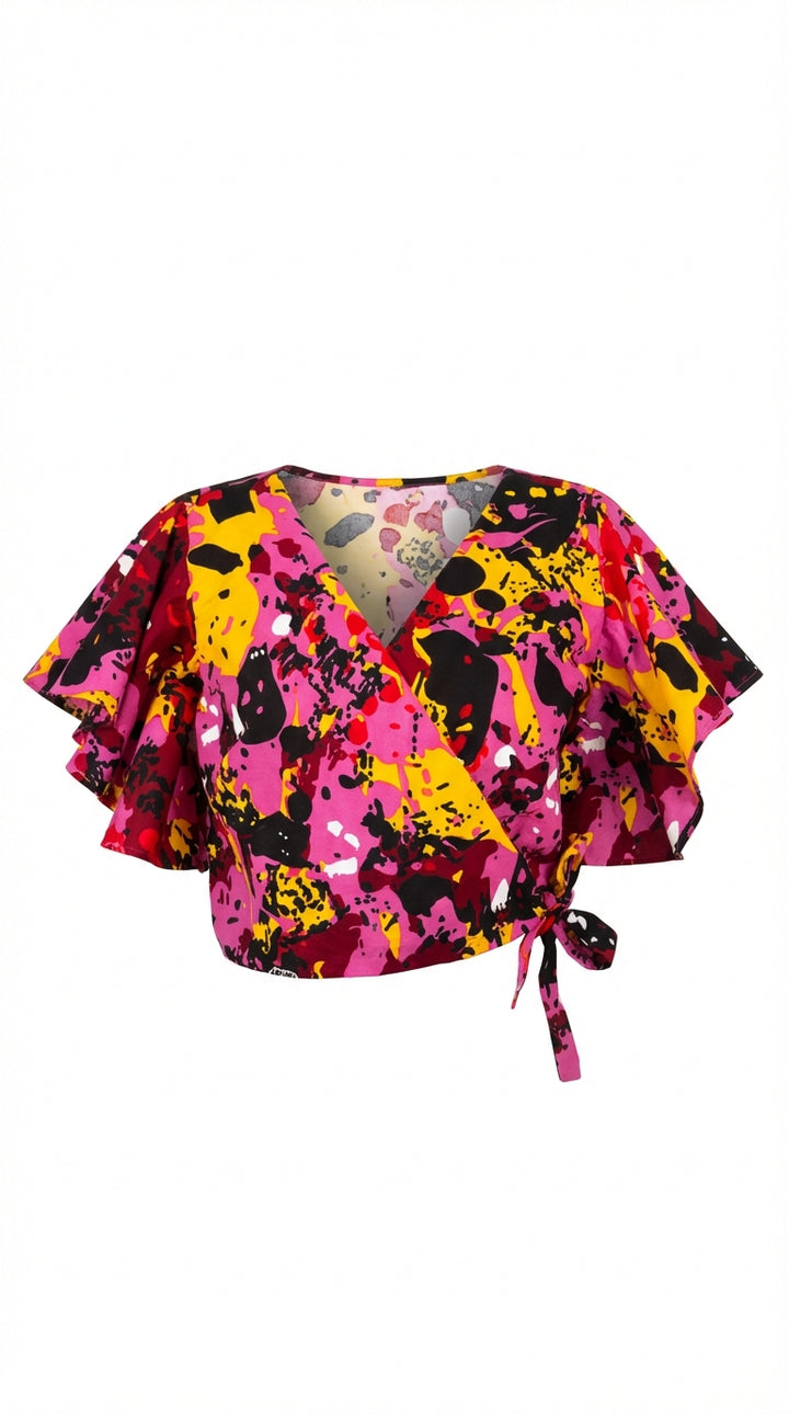 Blusa envolvente Pader - Manga vuelos