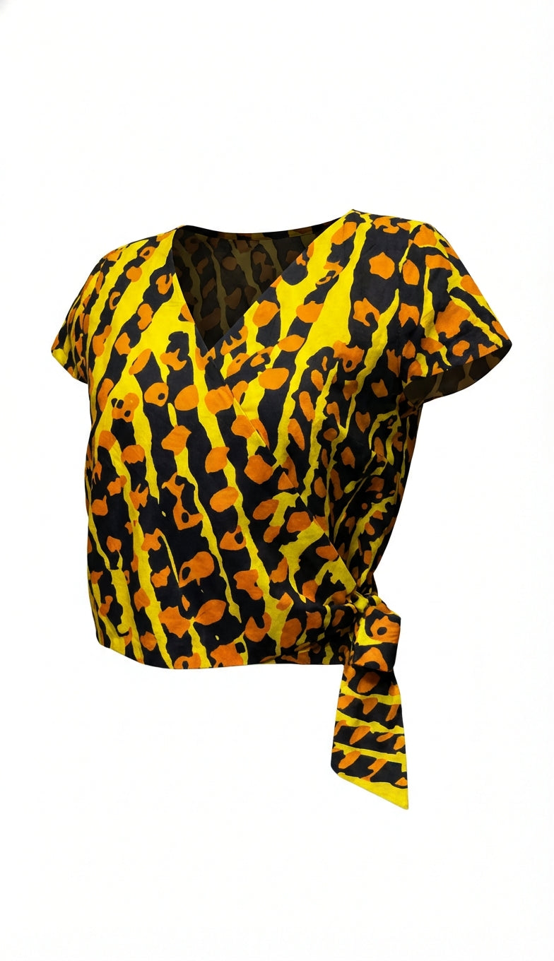 Blusa envolvente Kibale - manga corta